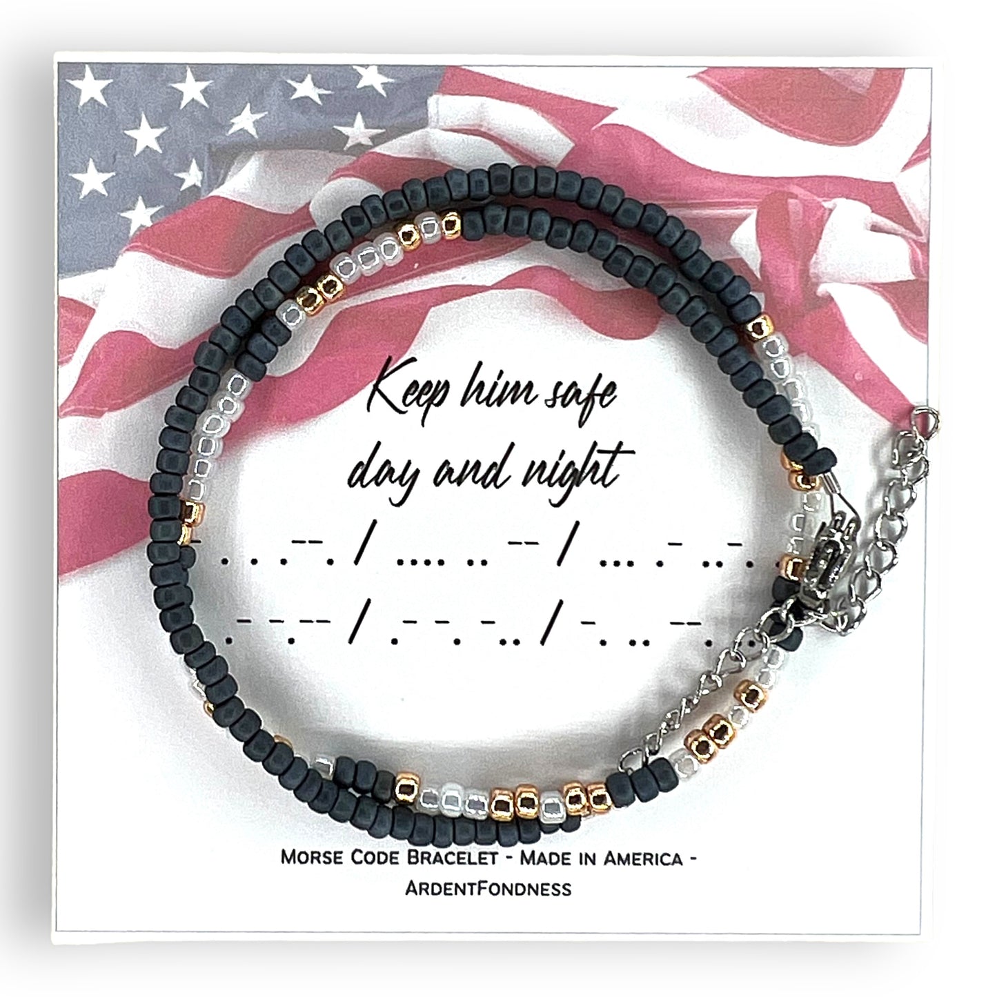 Keep Him Safe, Day and Night Wrap Bracelet