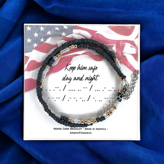 Keep Him Safe, Day and Night Wrap Bracelet