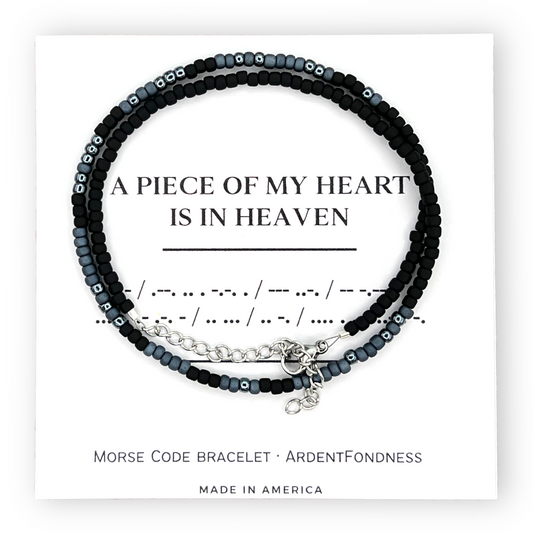MEN'S A piece of my heart is in Heaven Wrap Bracelet