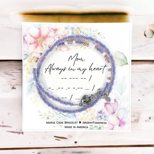 Mom, always in my heart Wrap Bracelet