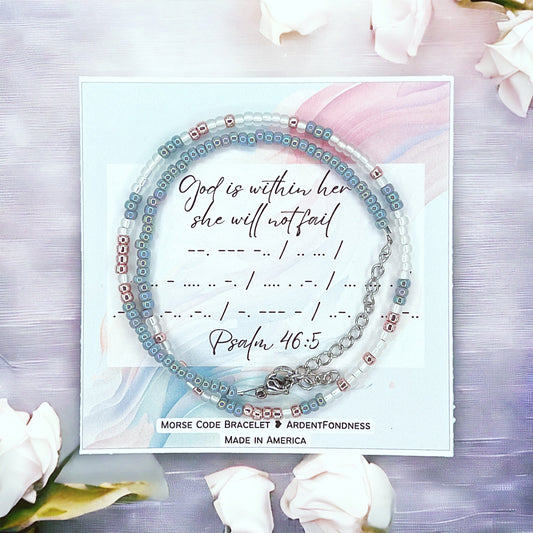 God is within her, she will not fail Wrap Bracelet