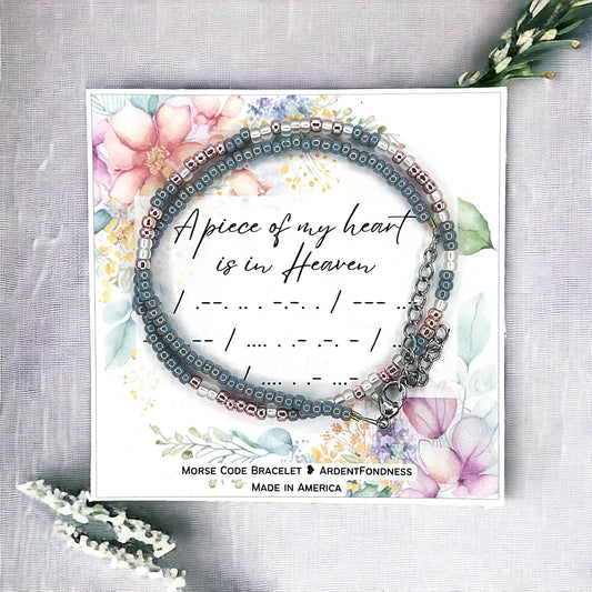 A piece of my heart is in Heaven Wrap Bracelet