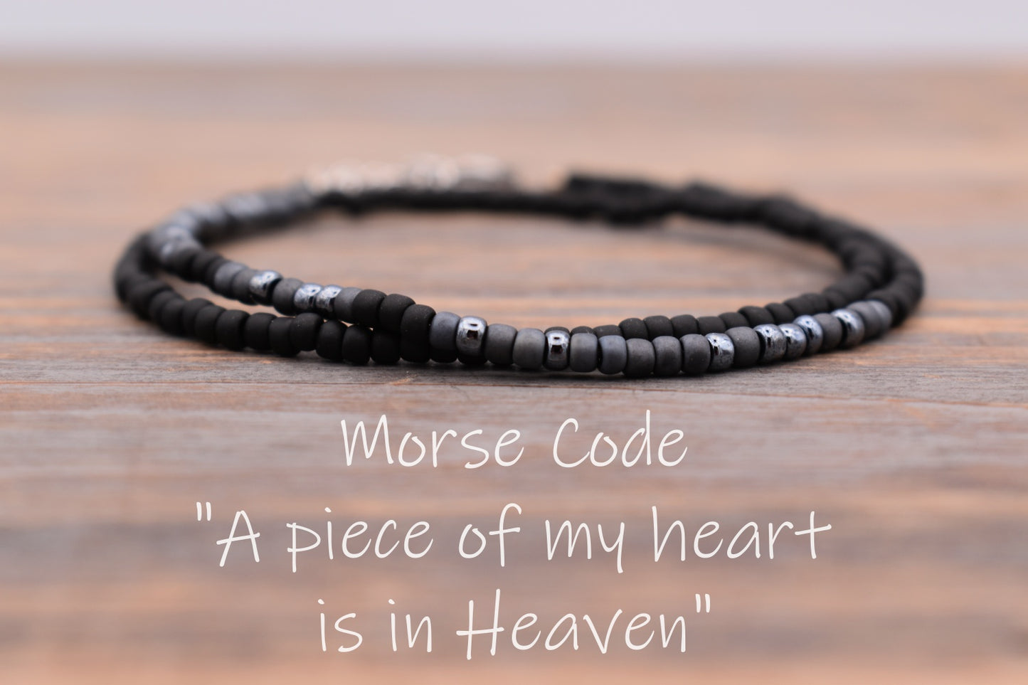 MEN'S A piece of my heart is in Heaven Wrap Bracelet