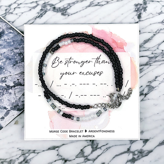 Be stronger than your excuses Wrap Bracelet